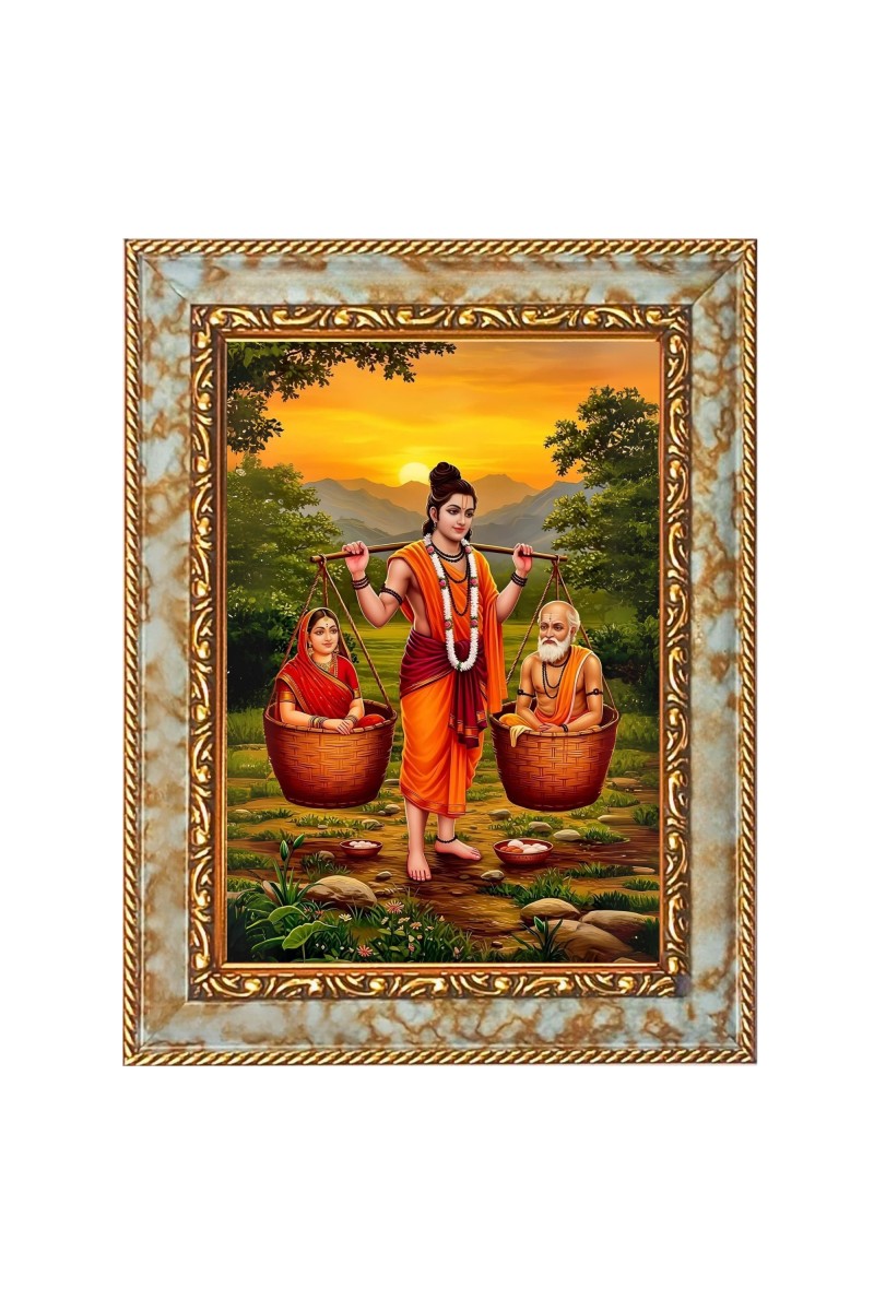  Shravan Kumar Digital Print Photo 6.7x8.7 inches  (I24) - Vibrant Religious Wall Art for Home or Office Decor.