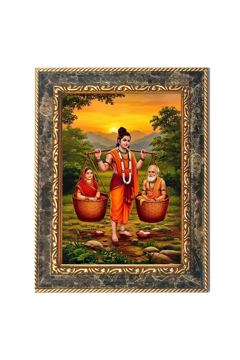  Shravan Kumar Digital Print Photo 6.7x8.7 inches  (I24) - Vibrant Religious Wall Art for Home or Office Decor.