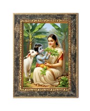  Krishna Yashoda Digital Print Photo 6.7x8.7 inches  (I24) - Vibrant Religious Wall Art for Home or Office Decor.