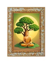 Gautam Buddha Digital Print Photo 6.7x8.7 inches  (I24) - Vibrant Religious Wall Art for Home or Office Decor.