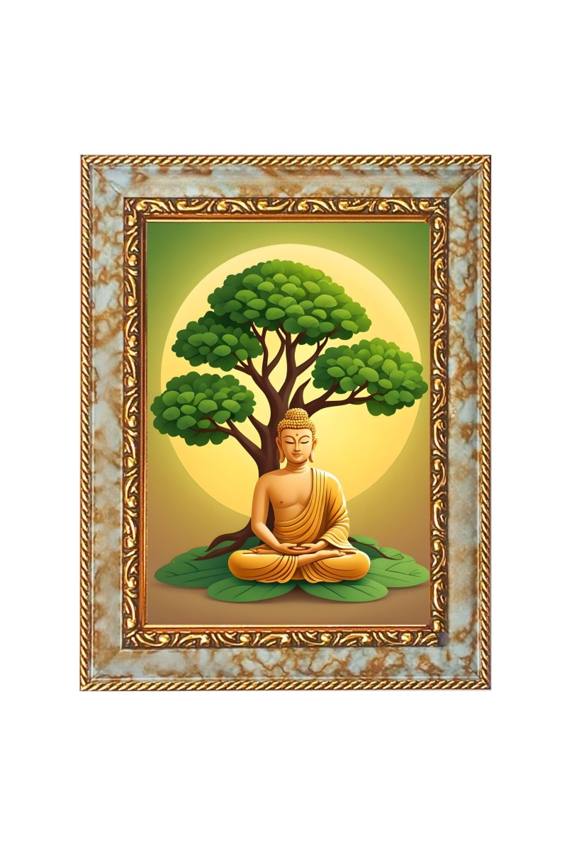 Gautam Buddha Digital Print Photo 6.7x8.7 inches  (I24) - Vibrant Religious Wall Art for Home or Office Decor.