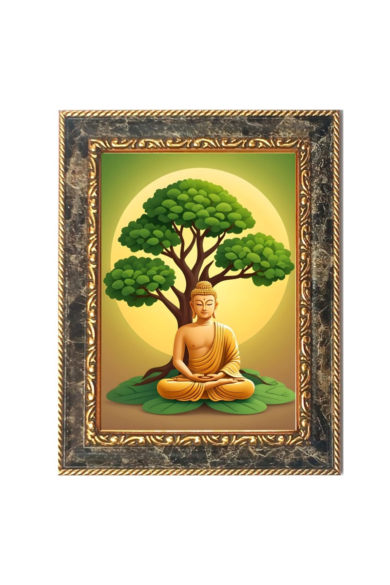 Gautam Buddha Digital Print Photo 6.7x8.7 inches  (I24) - Vibrant Religious Wall Art for Home or Office Decor.
