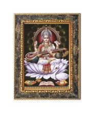 Maa Saraswati Digital Print Photo 6.7x8.7 inches  (I24) - Vibrant Religious Wall Art for Home or Office Decor.