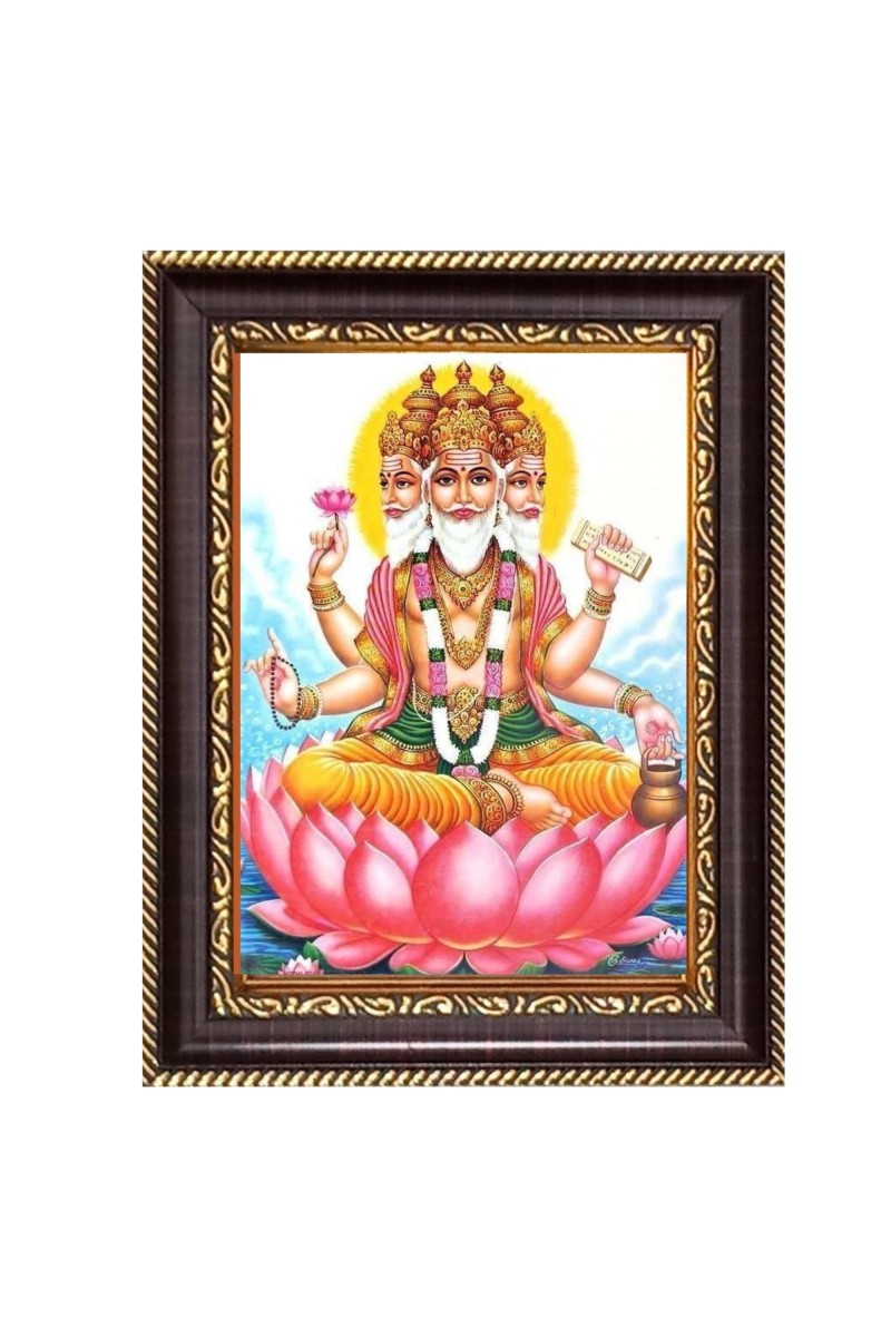 Lord Brahma Digital Print Photo 6.7x8.7 inches  (I24) - Vibrant Religious Wall Art for Home or Office Decor.