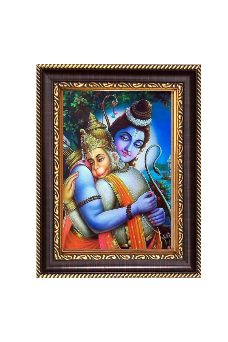 Lord Shiva and Hanuman Digital Print Photo 6.7x8.7 inches  (I24) - Vibrant Religious Wall Art for Home or Office Decor.