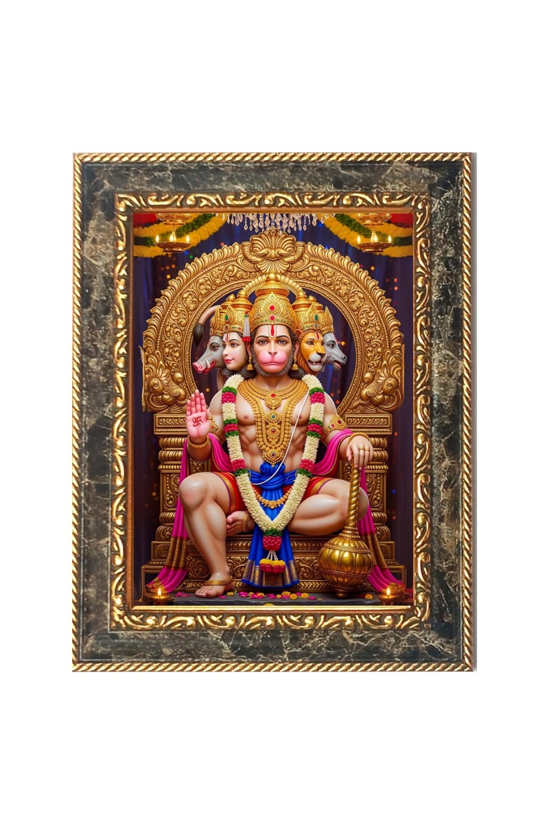Lord Hanuman Ji Digital Print Photo 6.7x8.7 inches  (I24) - Vibrant Religious Wall Art for Home or Office Decor.