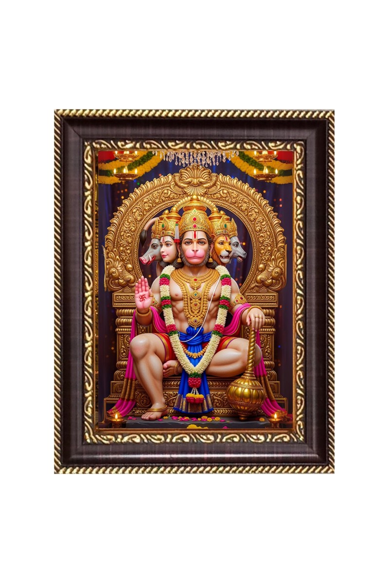 Lord Hanuman Ji Digital Print Photo 6.7x8.7 inches  (I24) - Vibrant Religious Wall Art for Home or Office Decor.