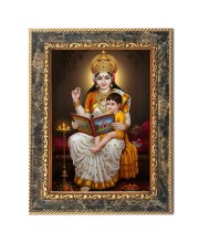 Maa Saraswati  Digital Print Photo 6.7x8.7 inches  (I24) - Vibrant Religious Wall Art for Home or Office Decor.