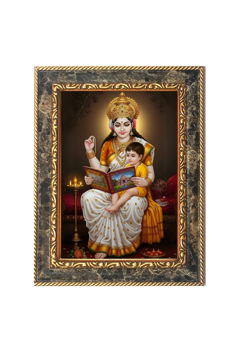 Maa Saraswati  Digital Print Photo 6.7x8.7 inches  (I24) - Vibrant Religious Wall Art for Home or Office Decor.