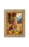 Baby Krishna Digital Print Photo 6.7x8.7 inches  (I24) - Vibrant Religious Wall Art for Home or Office Decor.