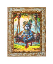 Little Krishna Digital Print Photo 6.7x8.7 inches  (I24) - Vibrant Religious Wall Art for Home or Office Decor.
