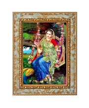 Shri Radha Digital Print Photo 6.7x8.7 inches  (I24) - Vibrant Religious Wall Art for Home or Office Decor.