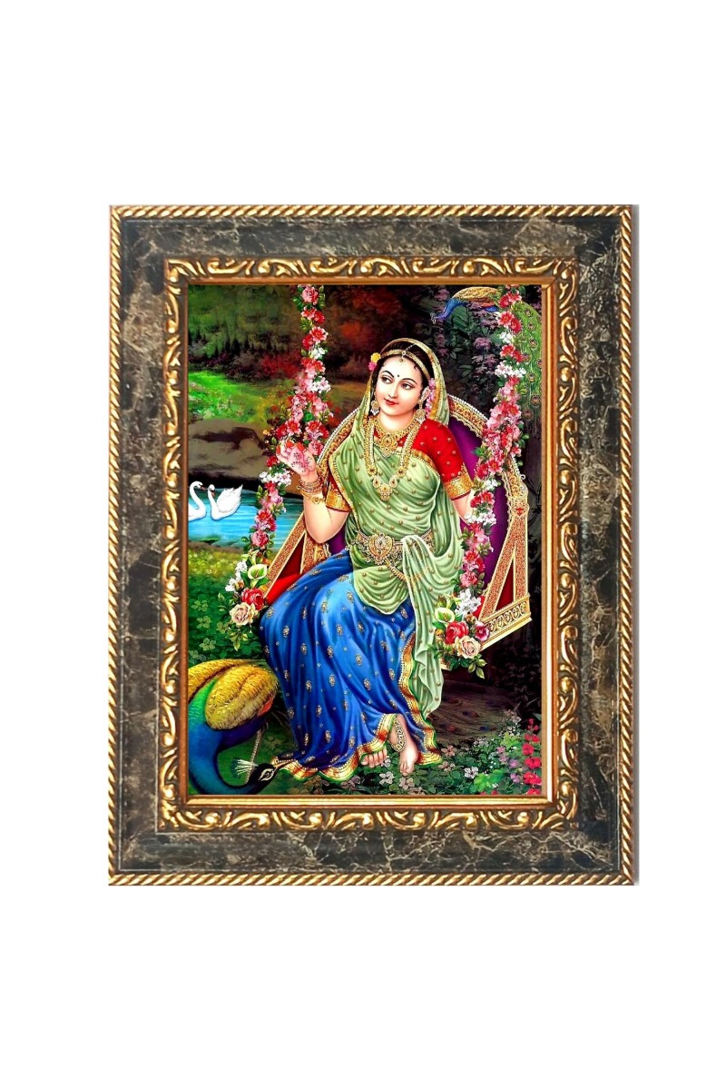 Shri Radha Digital Print Photo 6.7x8.7 inches  (I24) - Vibrant Religious Wall Art for Home or Office Decor.