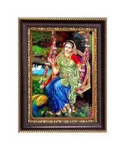 Shri Radha Digital Print Photo 6.7x8.7 inches  (I24) - Vibrant Religious Wall Art for Home or Office Decor.