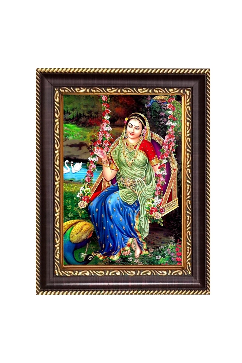 Shri Radha Digital Print Photo 6.7x8.7 inches  (I24) - Vibrant Religious Wall Art for Home or Office Decor.