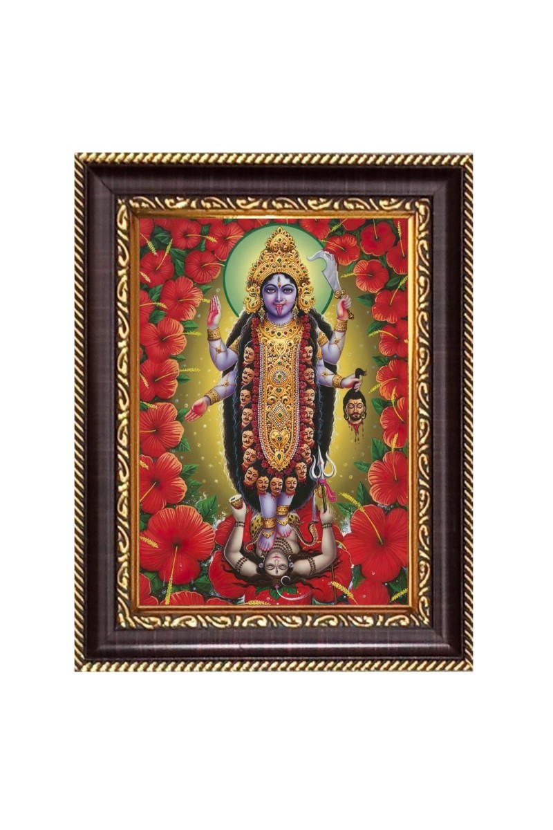 Jai Maa Kali Digital Print Photo 6.7x8.7 inches  (I24) - Vibrant Religious Wall Art for Home or Office Decor.