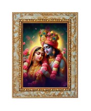 Shree Radha Krishna Digital Print Photo 6.7x8.7 inches  (I24) - Vibrant Religious Wall Art for Home or Office Decor.