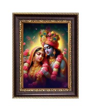 Shree Radha Krishna Digital Print Photo 6.7x8.7 inches  (I24) - Vibrant Religious Wall Art for Home or Office Decor.