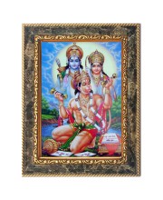  Lord Rama, Sita, and Hanuman Digital Print Photo 6.7x8.7 inches  (I24) - Vibrant Religious Wall Art for Home or Office Decor.