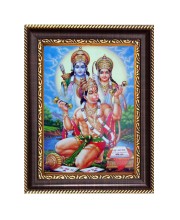  Lord Rama, Sita, and Hanuman Digital Print Photo 6.7x8.7 inches  (I24) - Vibrant Religious Wall Art for Home or Office Decor.