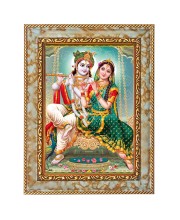 Shri Radha Krishna Digital Print Photo 6.7x8.7 inches  (I24) - Vibrant Religious Wall Art for Home or Office Decor.
