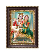 Shri Radha Krishna Digital Print Photo 6.7x8.7 inches  (I24) - Vibrant Religious Wall Art for Home or Office Decor.