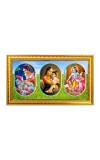 Little krishna with mother Photo Frame - 8x14 Inch Brown Wooden Frame | Hindu Gods Wall Decor for Home & Office