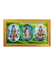 Lord shiva ji Photo Frame - 8x14 Inch Brown Wooden Frame | Hindu Gods Wall Decor for Home & Office