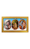 Little krishna Photo Frame - 8x14 Inch Brown Wooden Frame | Hindu Gods Wall Decor for Home & Office