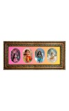 Little radha, sita, durga, saraswati Photo Frame - 8x14 Inch Brown Wooden Frame | Hindu Gods Wall Decor for Home & Office
