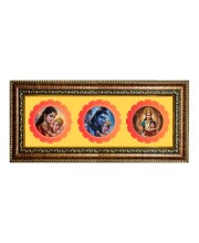 God goddess Photo Frame - 8x14 Inch Brown Wooden Frame | Hindu Gods Wall Decor for Home & Office