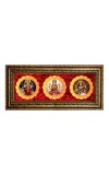 Maa, durga, laxmi, saraswati Photo Frame - 8x14 Inch Brown Wooden Frame | Hindu Gods Wall Decor for Home & Office
