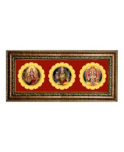 Maa durga, trirupati balaji, maa lakhshmi Photo Frame - 8x14 Inch Brown Wooden Frame | Hindu Gods Wall Decor for Home & Office