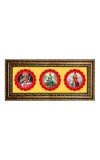 Maa saraswati Photo Frame - 8x14 Inch Brown Wooden Frame | Hindu Gods Wall Decor for Home & Office