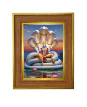 Lord vishnu Photo Frame  10x14 Inches-Brown Wooden Frame for Home , Office & Temple Decoration and Gifting