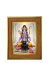 Young krishna with shiv ji Photo Frame  10x14 Inches-Brown Wooden Frame for Home , Office & Temple Decoration and Gifting