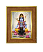 Young krishna with shiv ji Photo Frame  10x14 Inches-Brown Wooden Frame for Home , Office & Temple Decoration and Gifting