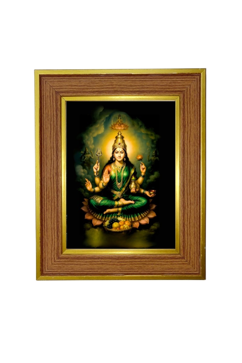 Bala Tripura Sundari Photo Frame  10x14 Inches-Brown Wooden Frame for Home , Office & Temple Decoration and Gifting