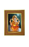 Lord Ganesh ji Photo Frame  10x14 Inches-Brown Wooden Frame for Home , Office & Temple Decoration and Gifting