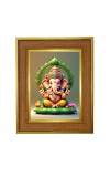 Lord Ganesh ji Photo Frame  10x14 Inches-Brown Wooden Frame for Home , Office & Temple Decoration and Gifting