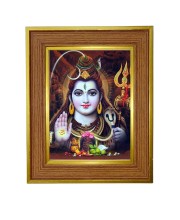 Lord shiva Photo Frame  10x14 Inches-Brown Wooden Frame for Home , Office & Temple Decoration and Gifting