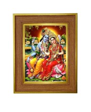 Lord vishnu & lakshmi Photo Frame  10x14 Inches-Brown Wooden Frame for Home , Office & Temple Decoration and Gifting