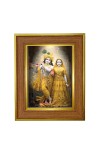 Lord Radha and krishna Photo Frame  10x14 Inches-Brown Wooden Frame for Home , Office & Temple Decoration and Gifting