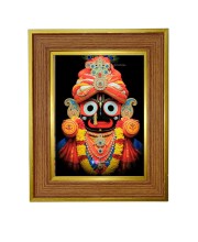 Lord jagannath Photo Frame  10x14 Inches-Brown Wooden Frame for Home , Office & Temple Decoration and Gifting