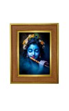 Lord krishna Photo Frame  10x14 Inches-Brown Wooden Frame for Home , Office & Temple Decoration and Gifting