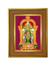  Goddess Meenakshi Photo Frame  10x14 Inches-Brown Wooden Frame for Home , Office & Temple Decoration and Gifting