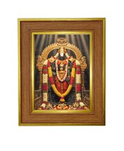 Lord Venkateswara Photo Frame  10x14 Inches-Brown Wooden Frame for Home , Office & Temple Decoration and Gifting