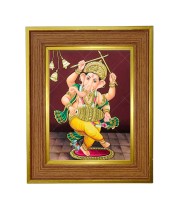 Lord ganesha Photo Frame  10x14 Inches-Brown Wooden Frame for Home , Office & Temple Decoration and Gifting