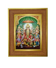 Goddess maa durga Photo Frame  10x14 Inches-Brown Wooden Frame for Home , Office & Temple Decoration and Gifting