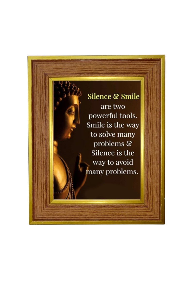 Lord buddha Photo Frame  10x14 Inches-Brown Wooden Frame for Home , Office & Temple Decoration and Gifting
